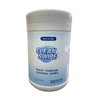 CLEAN SWIPE ALCOHOL WIPES - 100 COUNT 